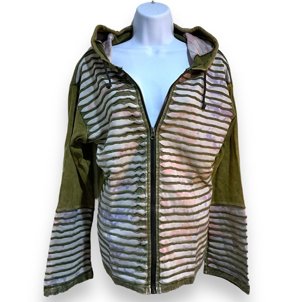 THE COLLECTION ROYAL Green Zip Up Hoodie Size L / XL